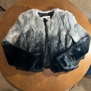 Women’s New York & Co black faux fur jacket, size small NEW with tag.